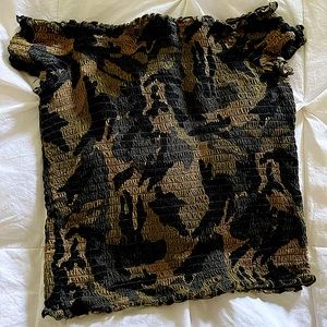 Camo stretch top.  Size M